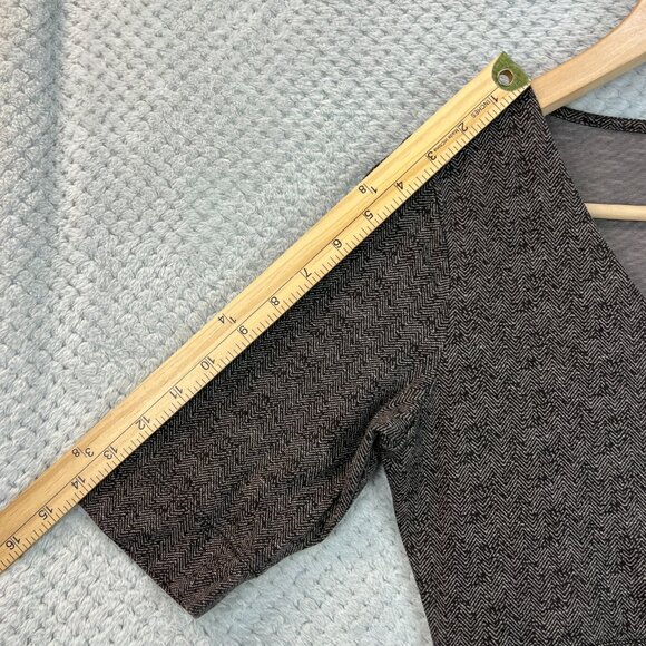 Toad&Co Womens Dress Herringbone V Neck Half Sleeve Belted Organic Cotton Small - Picture 11 of 15